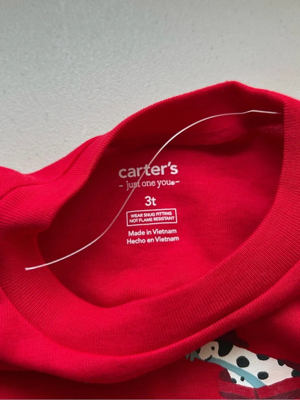 Carters Burt’s Bees Boy 3PC Set Pullover T-Shirt Pajama Pants Size 3T  Red Gray